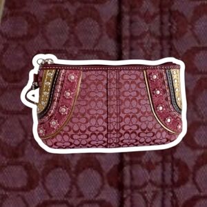 (EUC) Vintage COACH® SOHO Signature Studded Wristlet - Bordeaux